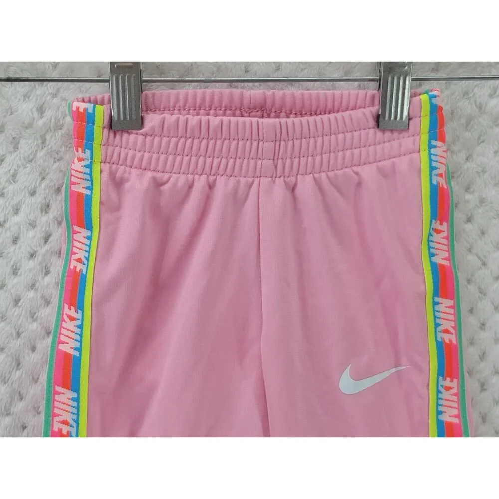 Nike Girls 12M Light Pink Infant Jogger Track Pants Rainbow Logo Taping